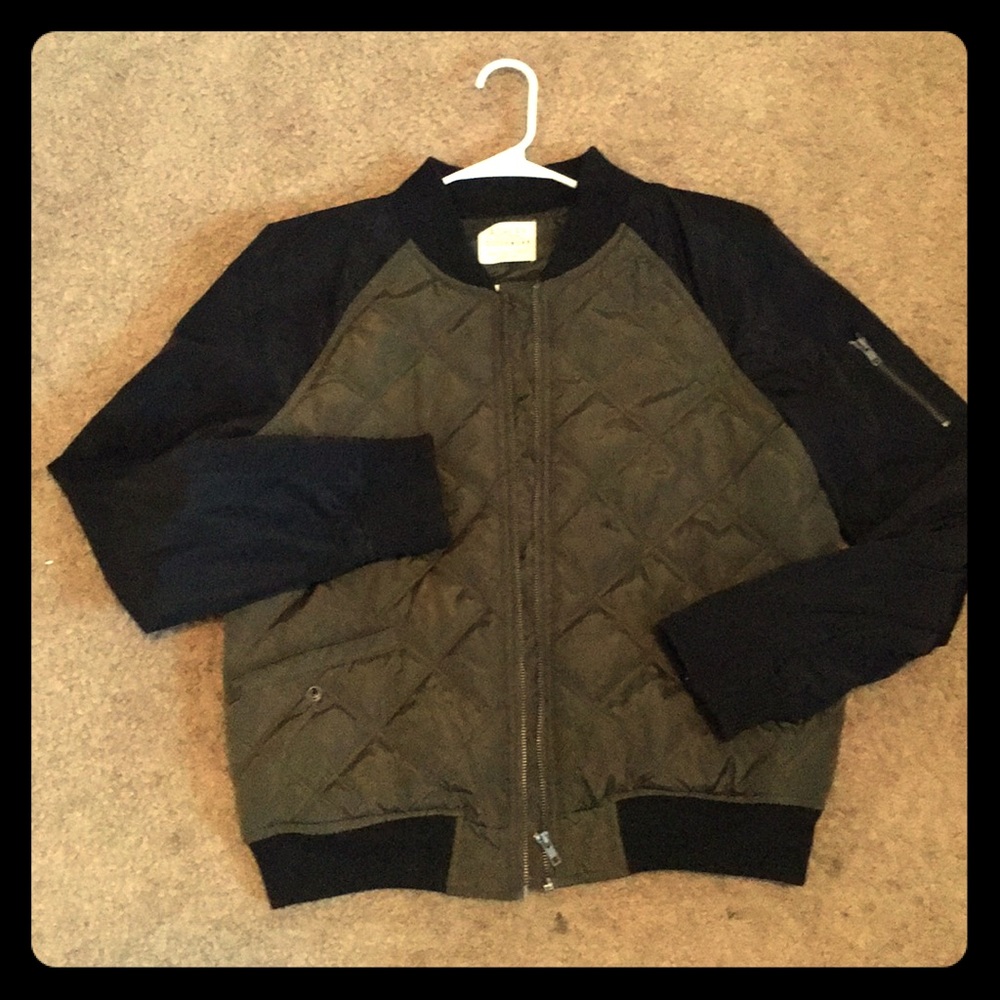 Black And Green Bomber Jacket
